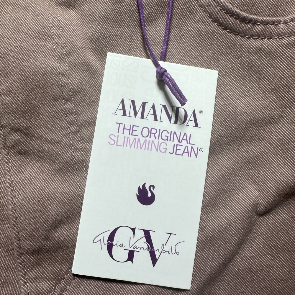 Gloria Vanderbilt Amanda Slimming Jeans Ube Rouge High Rise Tapered Size 14 NEW - Picture 9 of 13